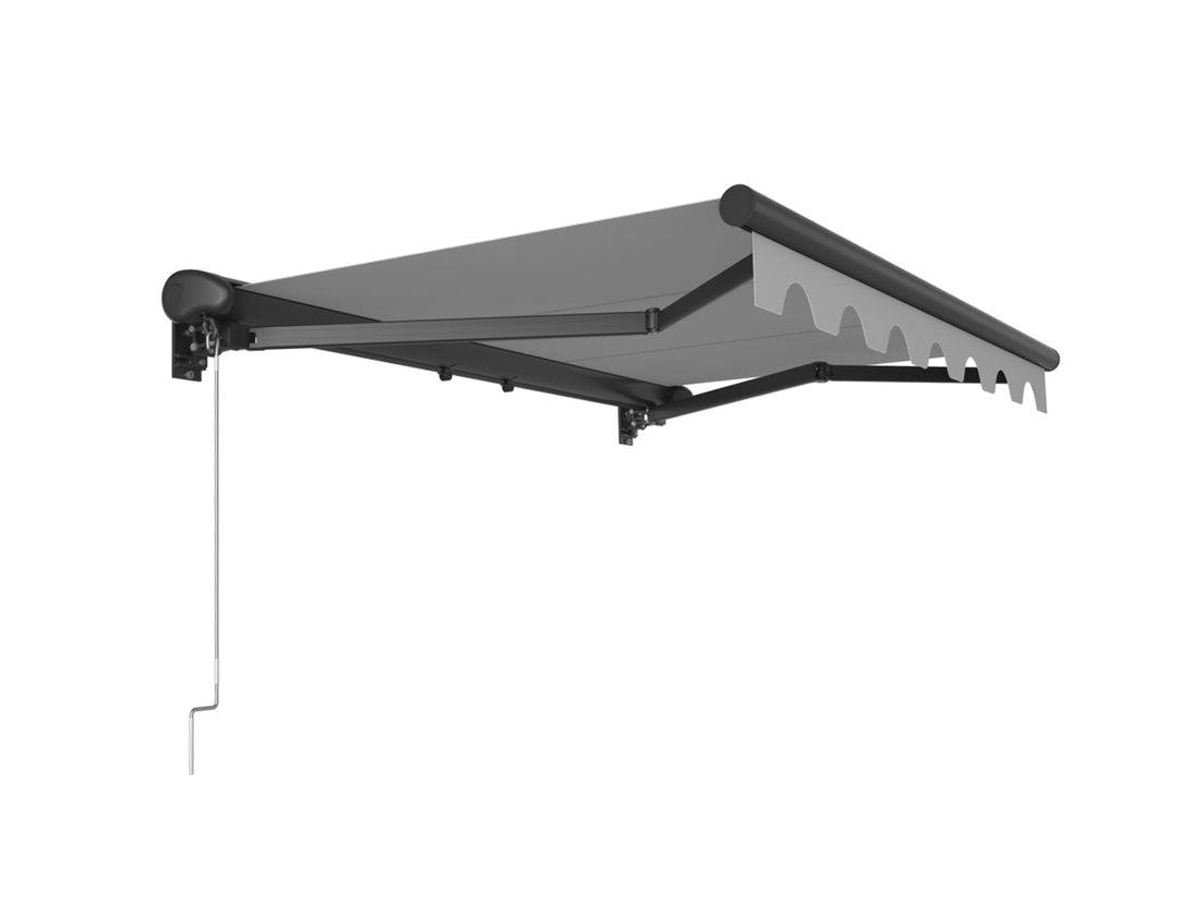 Etna Half Cassette Motorised Retractable Awning(valance removable) Size: 3 x 2.5m Color: Dark Grey+Dark Grey