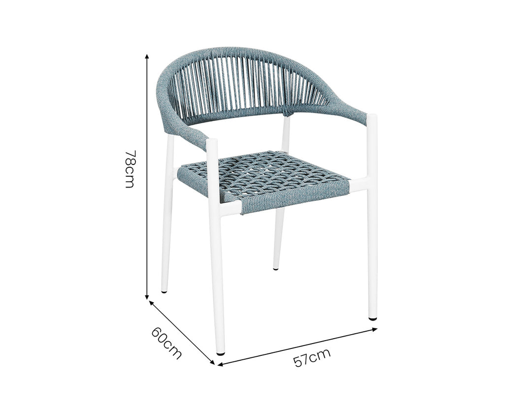 Magpie Aluminium And Rattan Dining chair Color: White