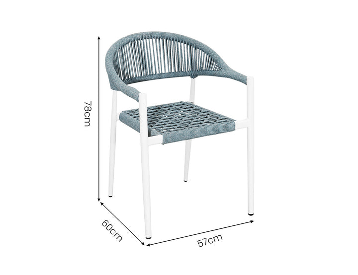 Magpie Aluminium And Rattan Dining chair Color: White