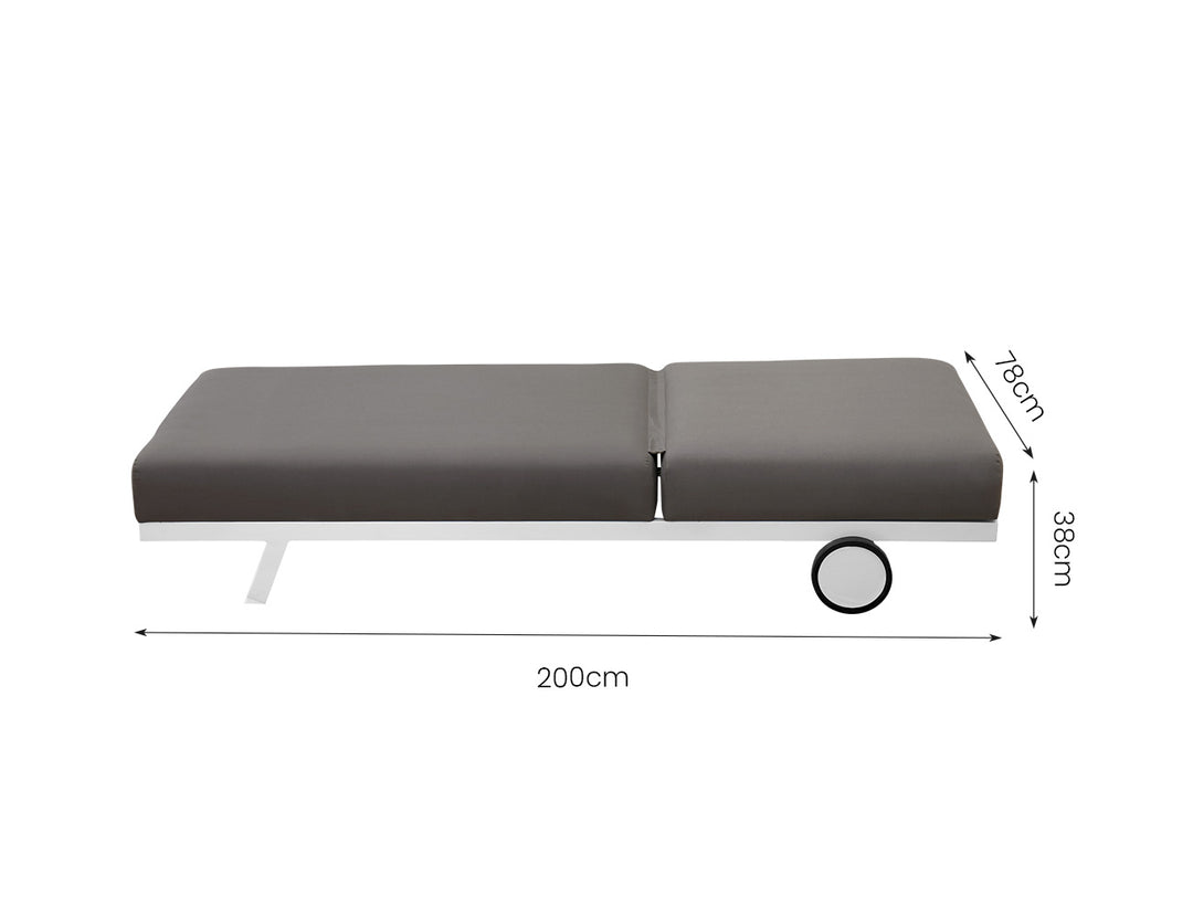 Plover Sunbrella Sun Lounger Colour: White Frame/ Taupe Fabric