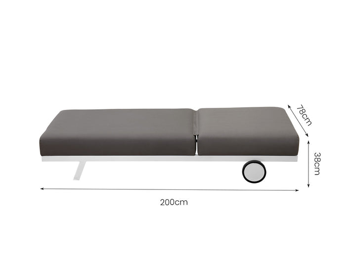 Plover Sunbrella Sun Lounger Colour: White Frame/ Taupe Fabric