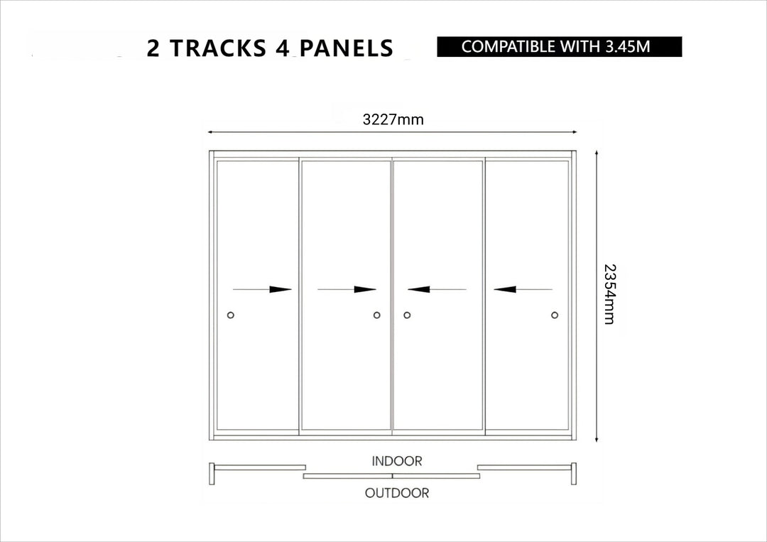 Frame Glass Sliding Door for Baltic Freestanding Pergola Size: 2m Colour: Black
