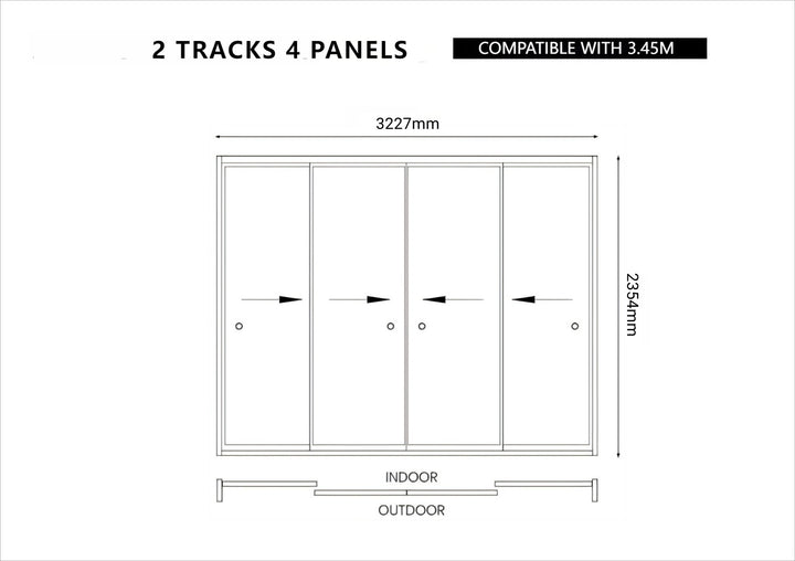 Frame Glass Sliding Door for Baltic Freestanding Pergola Size: 2m Colour: Black