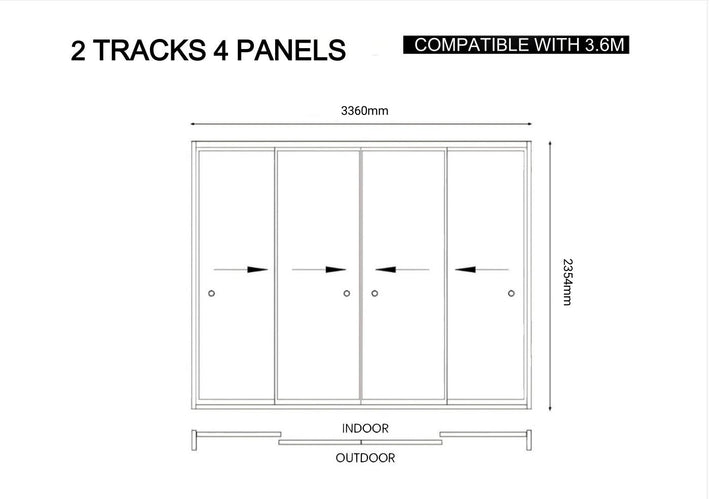 Frame Glass Sliding Door for Baltic Freestanding Pergola Size: 2m Colour: Black