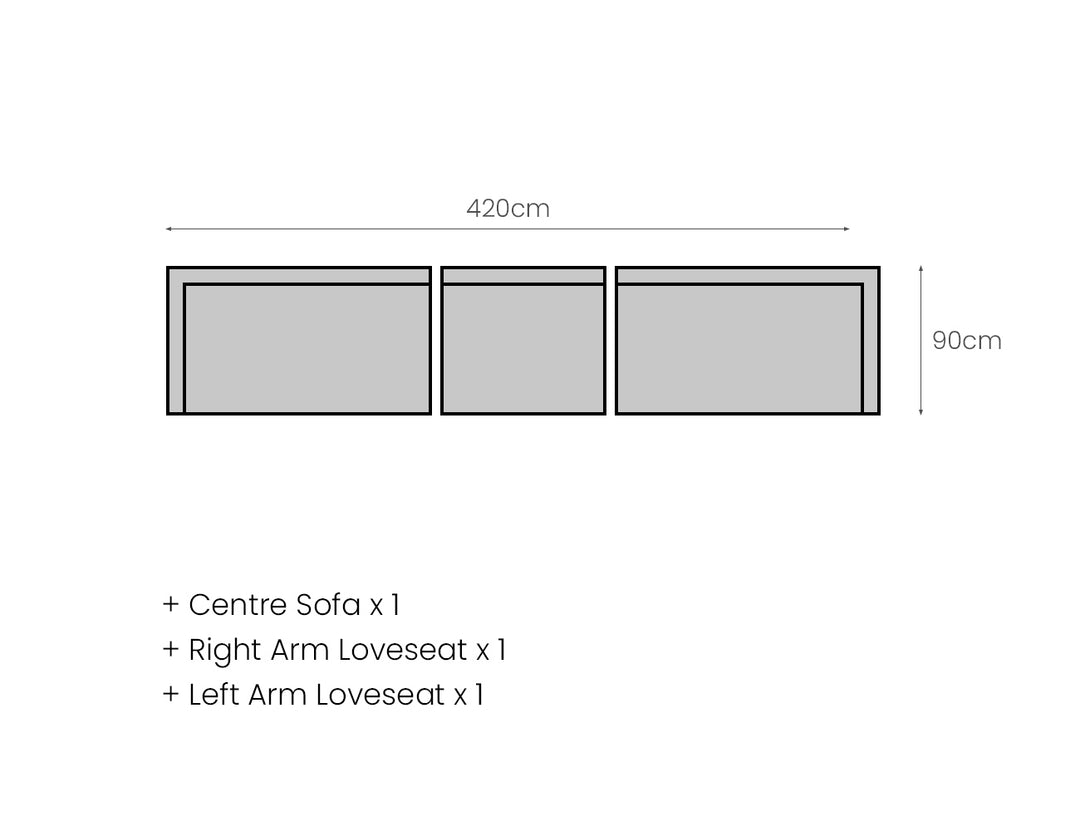 Ibis Outdoor Teak Sofa Sectional Set  - 5 Seat