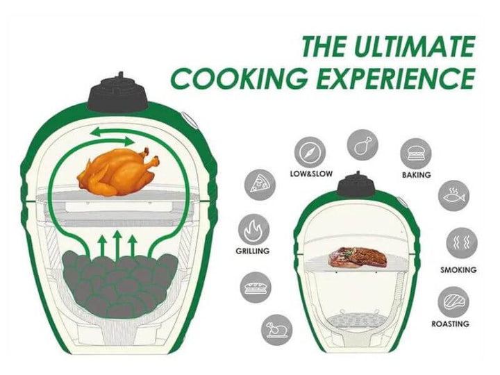 24" Kamado Ceramic Charcoal Grill With Bonus Accessory Pack Color: Black