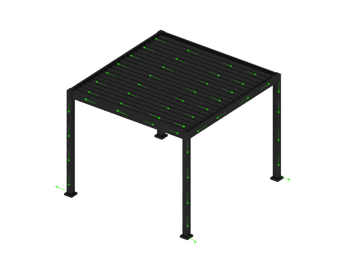 Baltic Manual Freestanding Louvre Roof Aluminium Pergola Size: 2 x 2m Color: Black