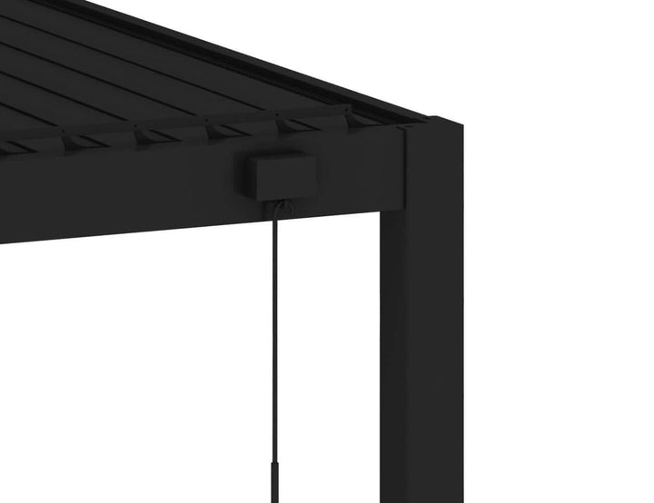 Baltic Manual Freestanding Louvre Roof Aluminium Pergola Size: 2 x 2m Color: Black