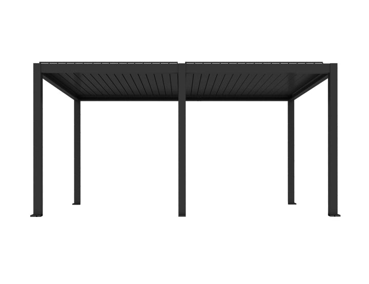 Baltic Motorised Freestanding Louvre Roof Aluminium Pergola Size: 5.7 x 2m Color: Black