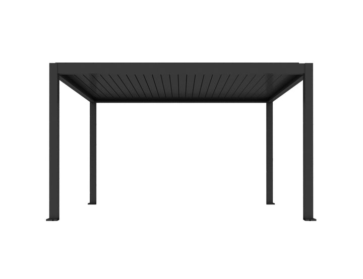 Baltic Motorised Freestanding Louvre Roof Aluminium Pergola Size: 2 x 2m Color: Black