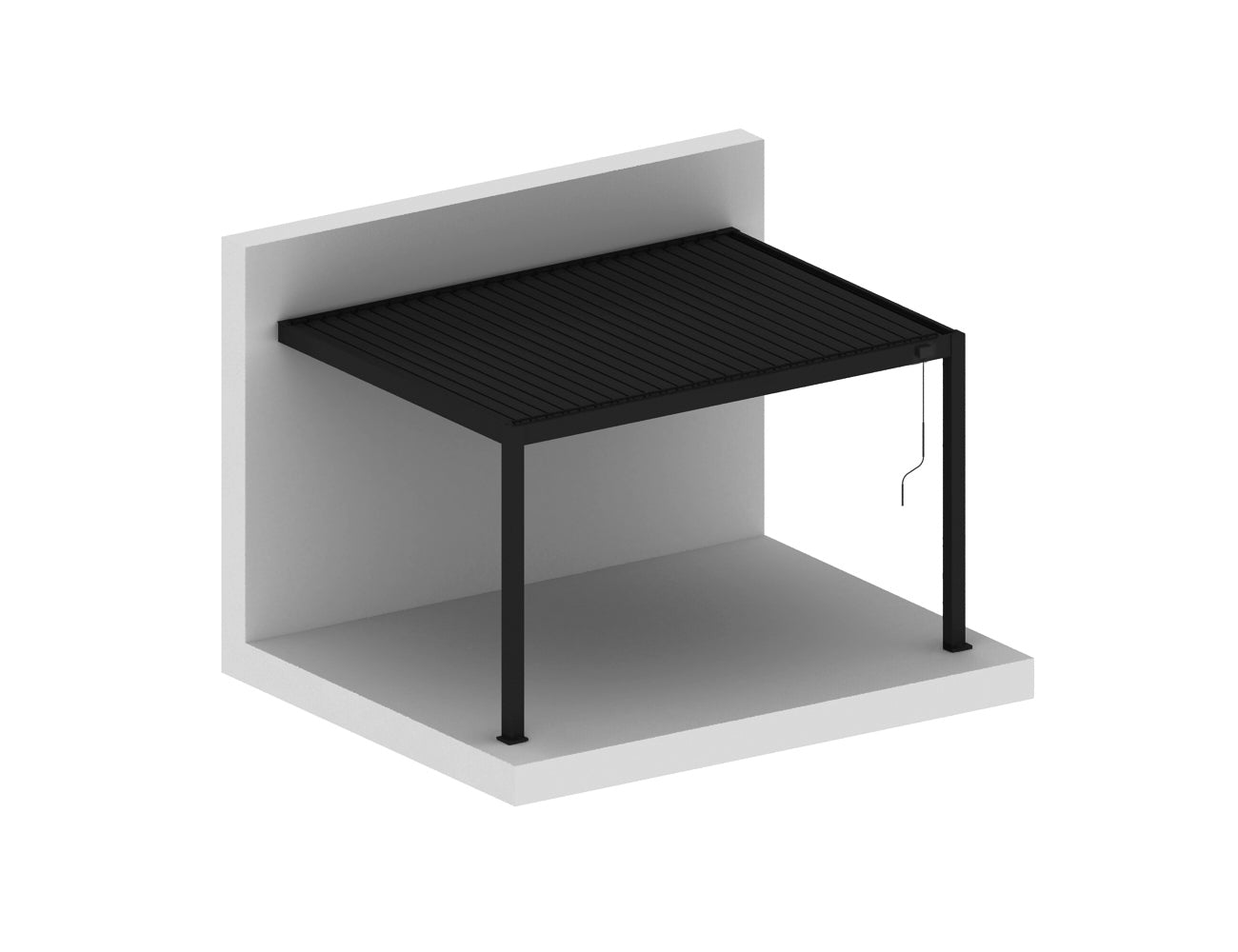 Baltic Manual Wall Mounted Louvre Roof Aluminium Pergola Size: 2 x 2m Color: Black