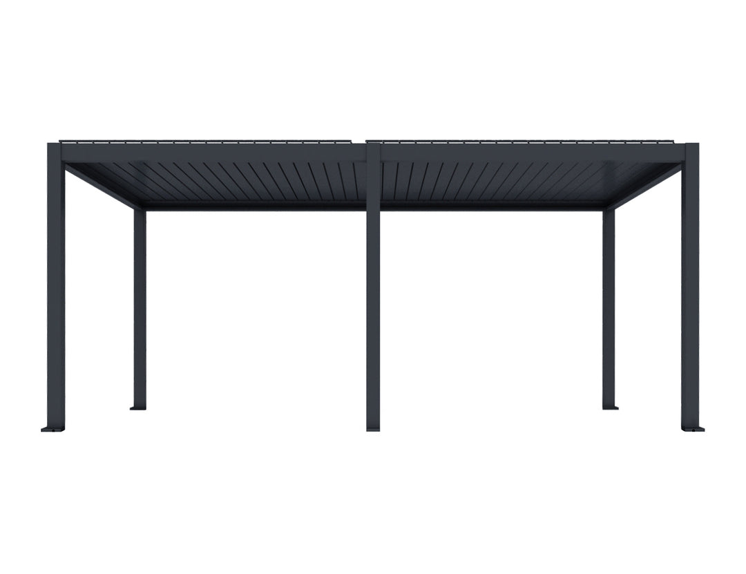 Baltic Motorised Freestanding Louvre Roof Aluminium Pergola Size: 5.7 x 2m Color: Charcoal