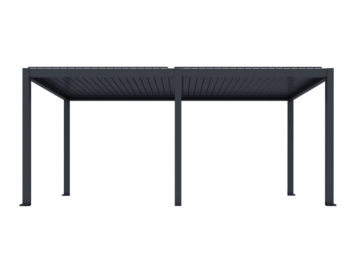 Baltic Motorised Freestanding Louvre Roof Aluminium Pergola Size: 5.7 x 2m Color: Charcoal