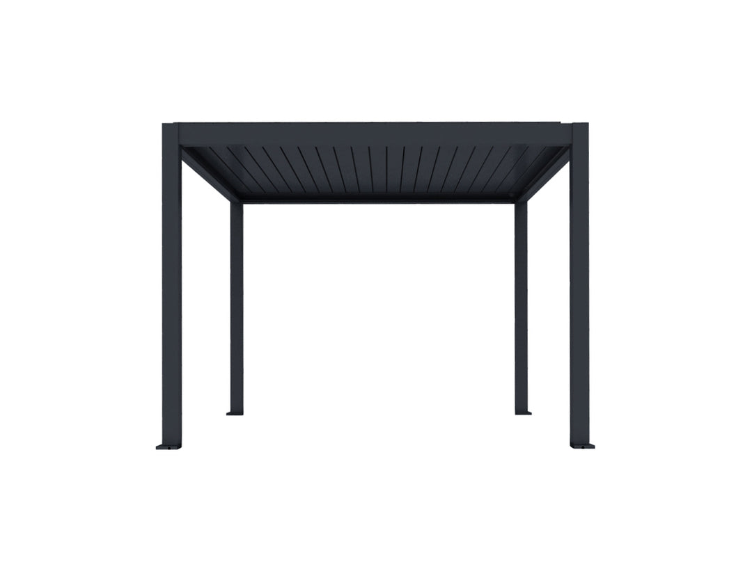 Baltic Motorised Freestanding Louvre Roof Aluminium Pergola Size: 2 x 2m Color: Charcoal