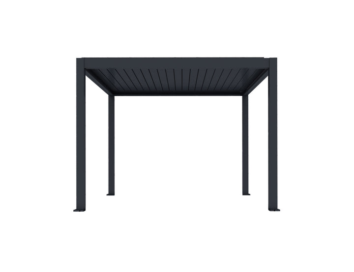 Baltic Motorised Freestanding Louvre Roof Aluminium Pergola Size: 2 x 2m Color: Charcoal