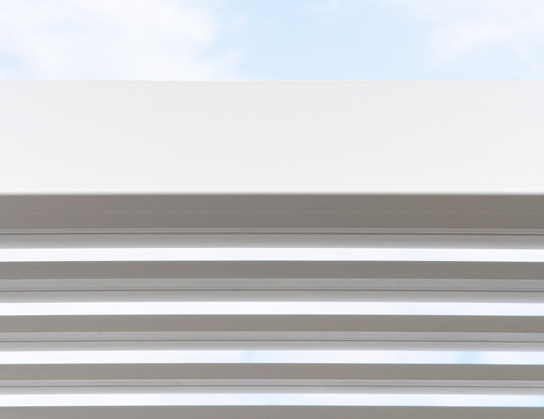 Baltic Manual Freestanding Louvre Roof Aluminium Pergola Size: 2 x 2m Color: White