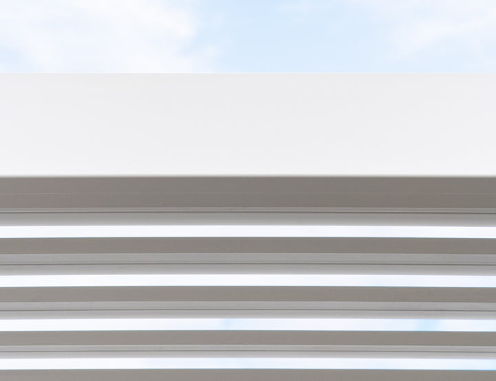 Baltic Manual Freestanding Louvre Roof Aluminium Pergola Size: 2 x 2m Color: White