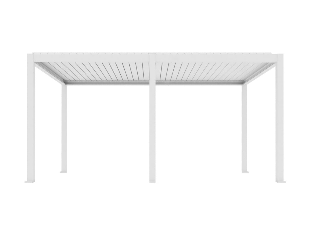 Baltic Motorised Freestanding Louvre Roof Aluminium Pergola Size: 5.7 x 2m Color: White
