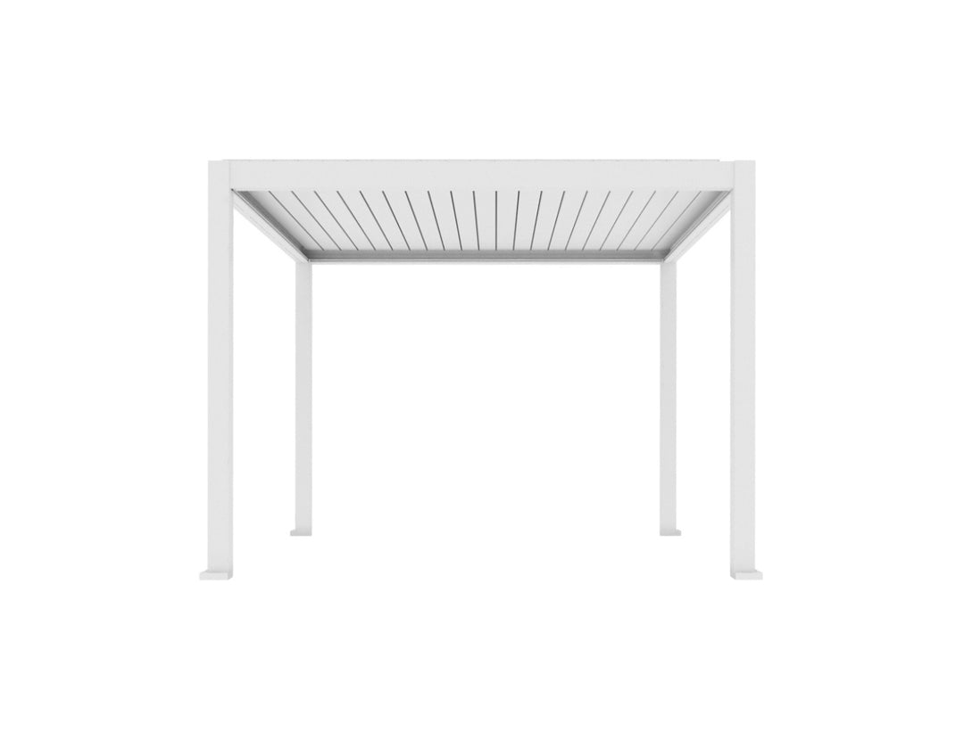 Baltic Motorised Freestanding Louvre Roof Aluminium Pergola Size: 2 x 2m Color: White