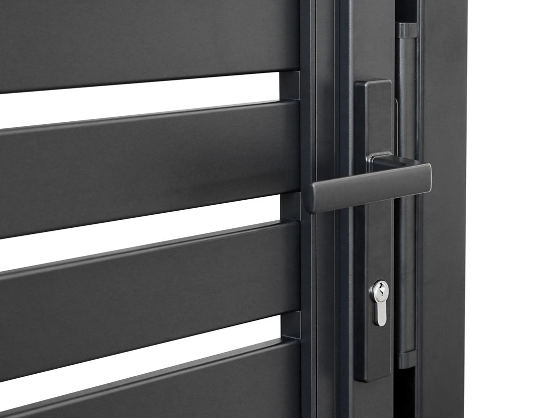 Aluminium Slat Privacy Gate Size: 1 x 1.8m Color: Black