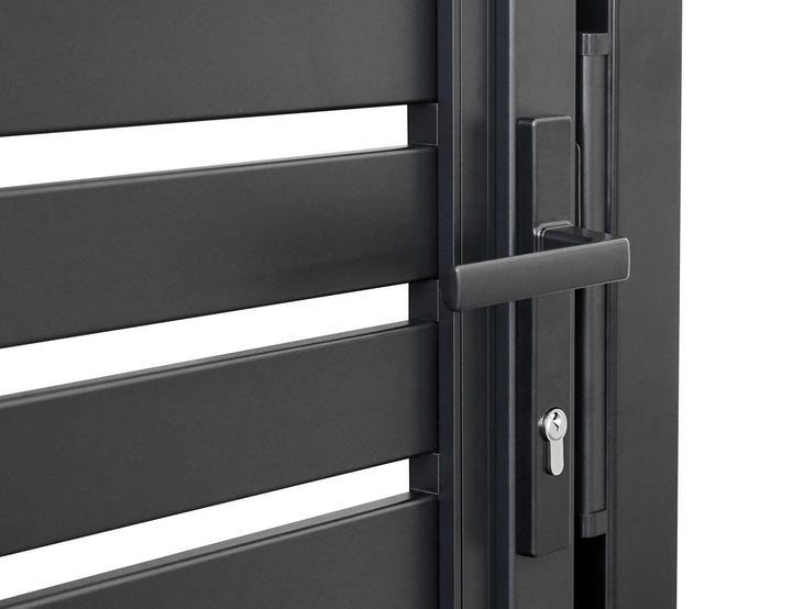 Aluminium Slat Privacy Gate Size: 1 x 1.8m Color: Black