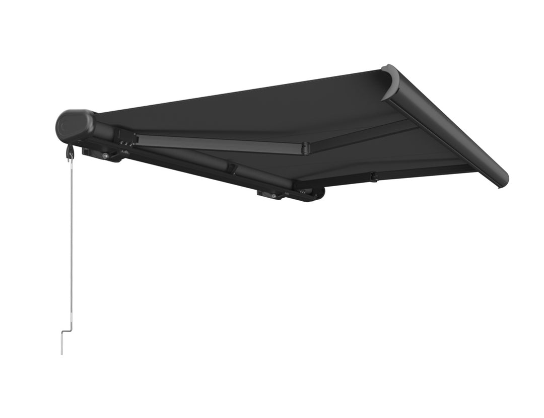 Rainier Full Cassette Motorised Retractable Awning Size: 4 x 2.5m Color: White+Dark Grey