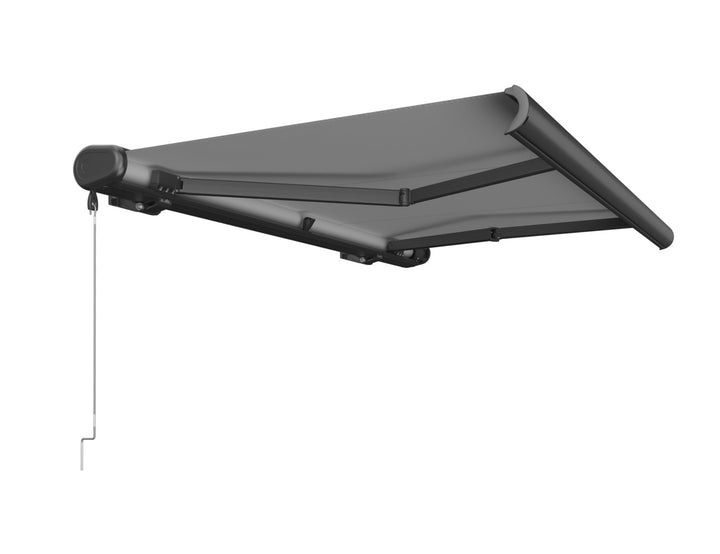 Rainier Full Cassette Motorised Retractable Awning Size: 4 x 2.5m Color: White+Dark Grey