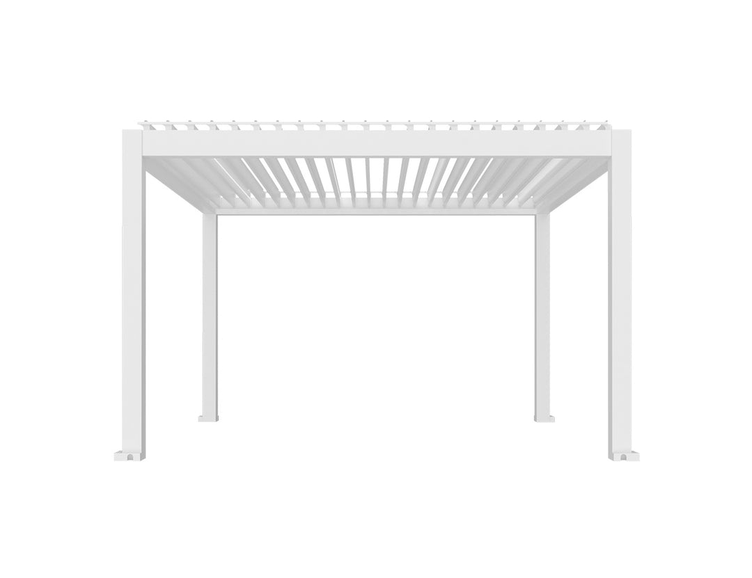 Tasman Motorised Freestanding Louvre Roof Aluminium Pergola Size: 4 x 4m Colour: Black