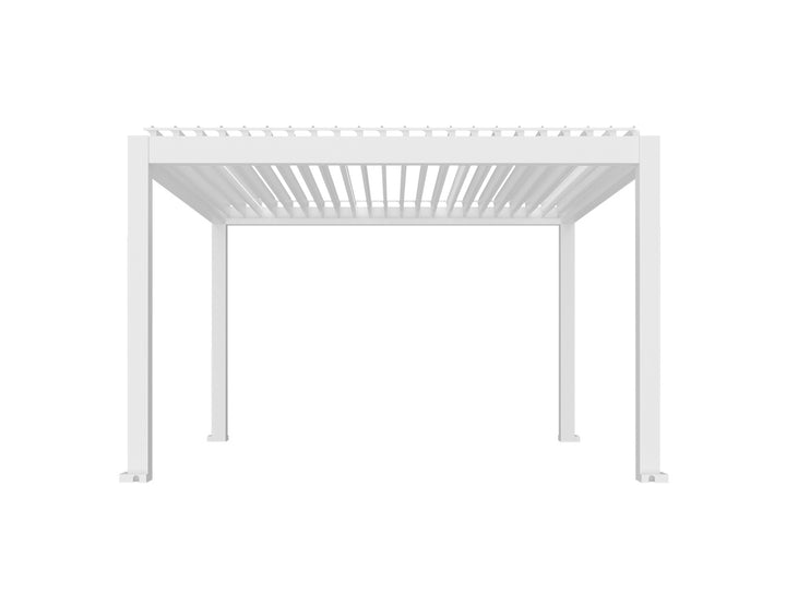 Tasman Motorised Freestanding Louvre Roof Aluminium Pergola Size: 4 x 4m Colour: Black