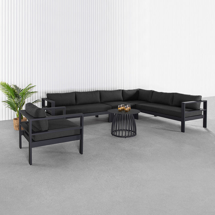 Sandpiper 2.0 Outdoor Sectional Corner Sofa Colour: Charcoal Grey
