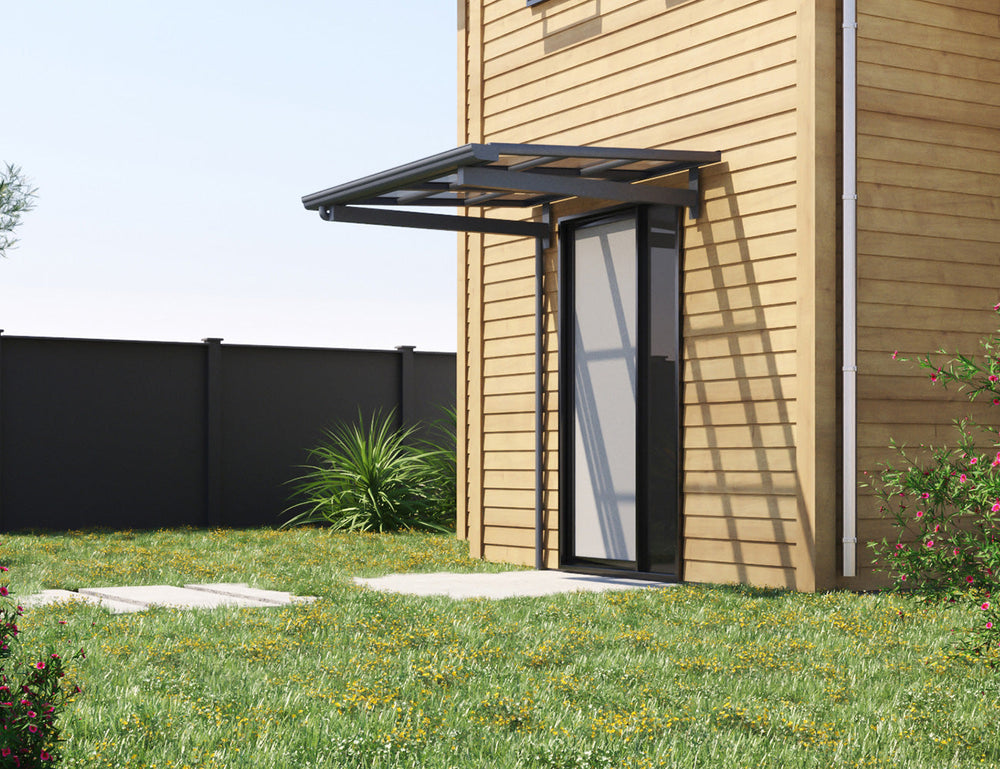 City Window / Door Awning Canopy Collection Size: 2 x 1.5m Frame Colour: Grey