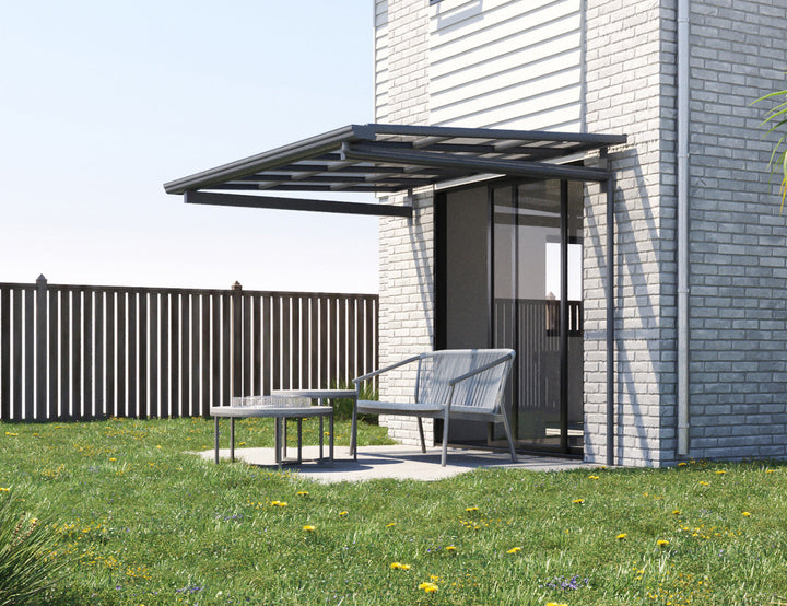 City Window / Door Awning Canopy Collection Size: 2 x 1.5m Frame Colour: Grey