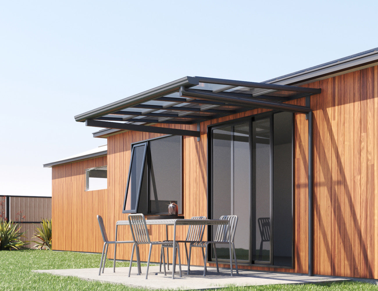 City Window / Door Awning Canopy Collection Size: 2 x 1.5m Frame Colour: Grey
