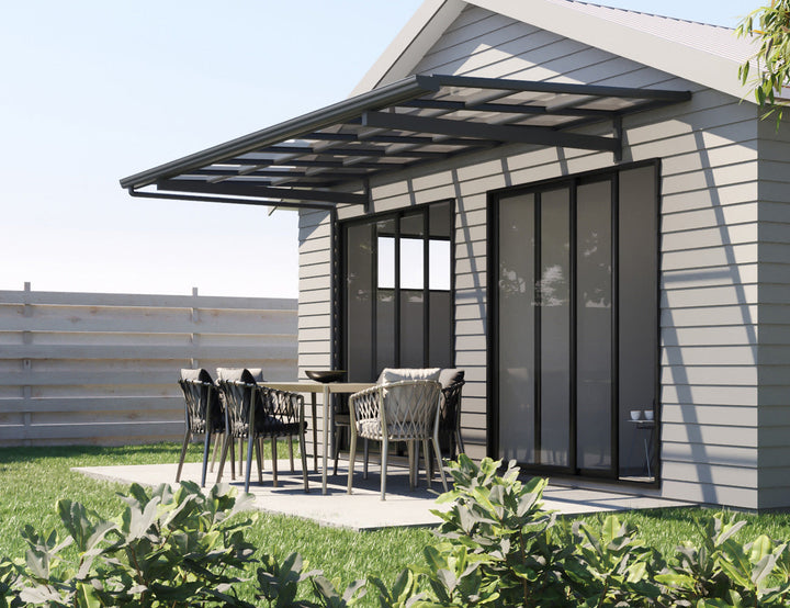 City Window / Door Awning Canopy Collection Size: 2 x 1.5m Frame Colour: Grey