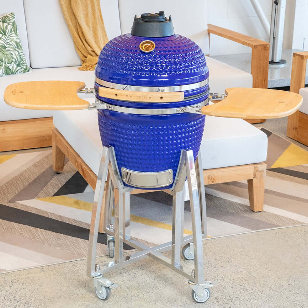 18" Kamado Ceramic Charcoal Grill With Bonus Accessory Pack Color: Blue