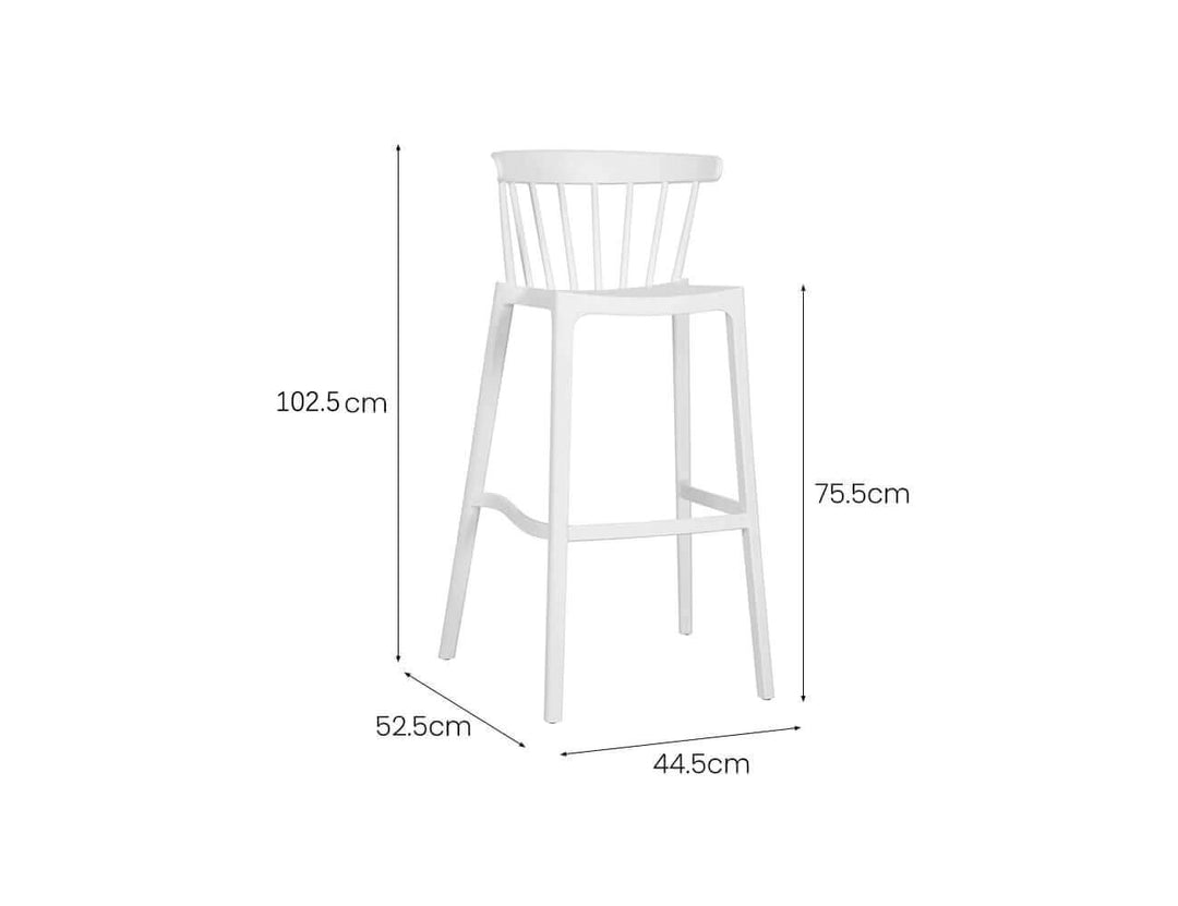 Aria Outdoor Patio Bar Chair Colour: White