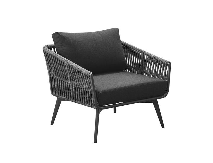 Kereru Aluminium and Rope Outdoor Armchair Colour: Grey
