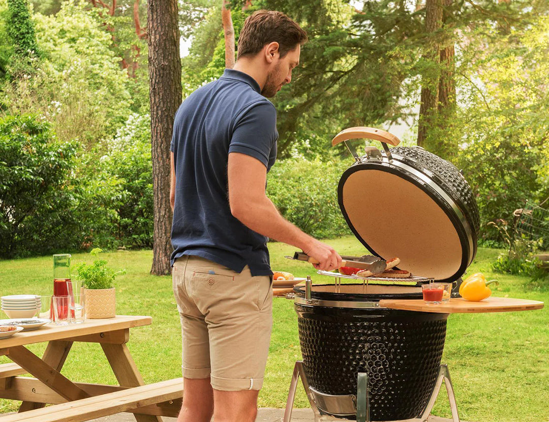 18" Kamado Ceramic Charcoal Grill With Bonus Accessory Pack Color: Blue