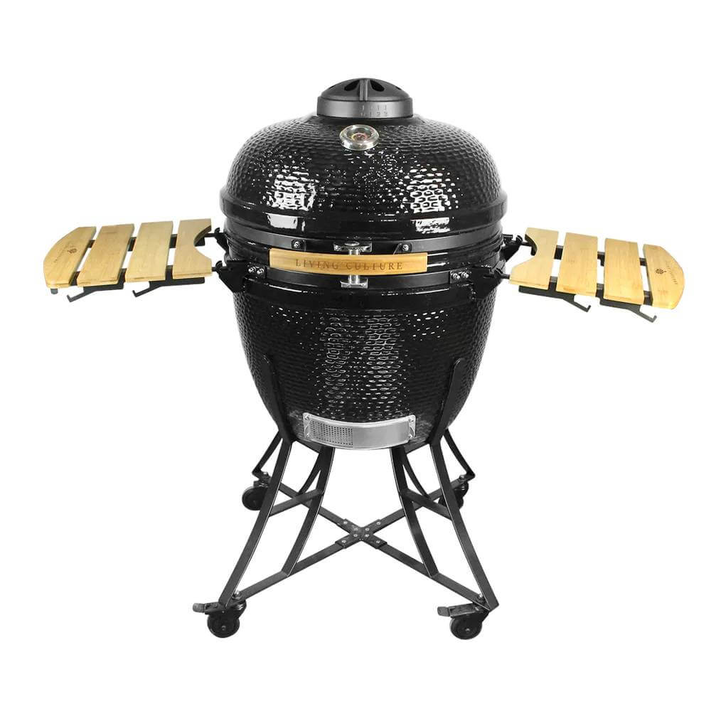 24" Kamado Ceramic Charcoal Grill With Bonus Accessory Pack Color: Black