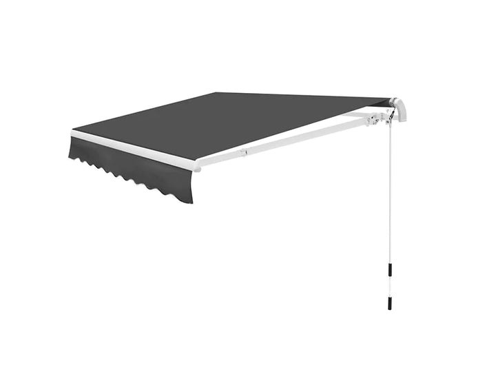 Manual Retractable Awning 3mx2.5m - Sunshade Shelter For Patio, Deck colour:Dark Grey
