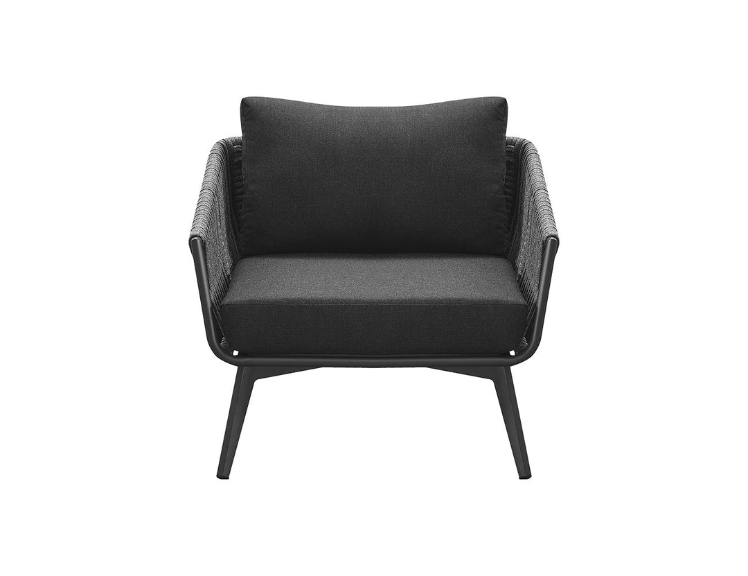 Kereru Aluminium and Rope Outdoor Armchair Colour: Grey