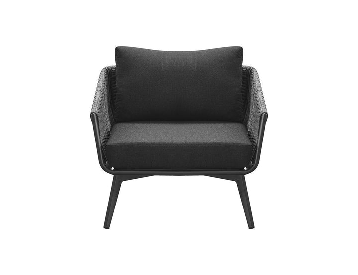 Kereru Aluminium and Rope Outdoor Armchair Colour: Grey