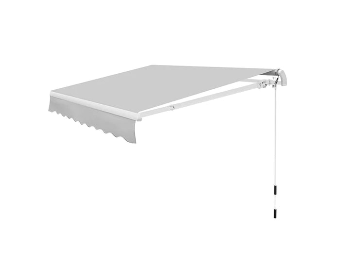 Manual Retractable Awning 3mx2.5m - Sunshade Shelter For Patio, Deck  colour:Light Grey