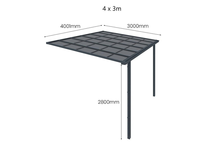 Urban Wall Mounted Patio Cover Collection Size: 3 x 3m Colour: Grey / Light Grey