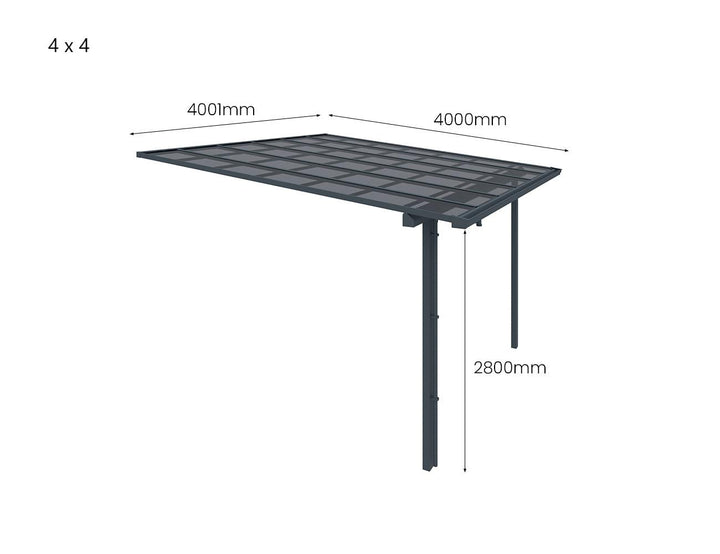 Urban Premier Patio Cover Size: 4 x 4m Colour: Grey / Light Grey