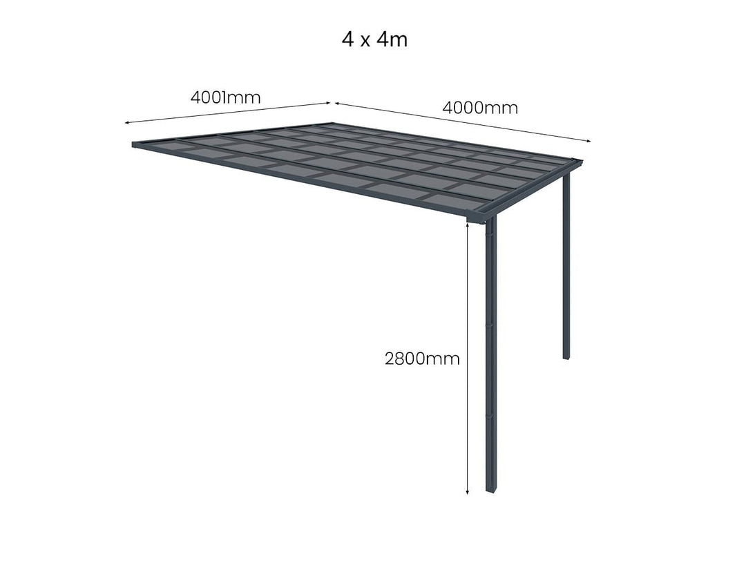 Urban Wall Mounted Patio Cover Collection Size: 3 x 3m Colour: Grey / Light Grey