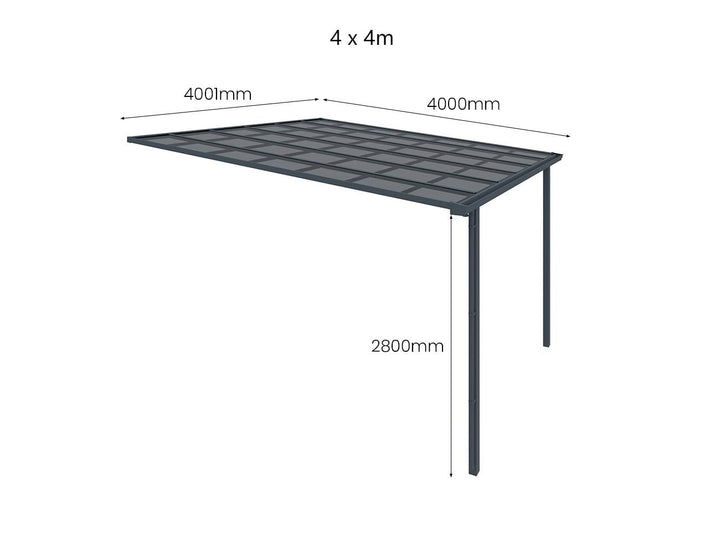 Urban Wall Mounted Patio Cover Collection Size: 3 x 3m Colour: Grey / Light Grey