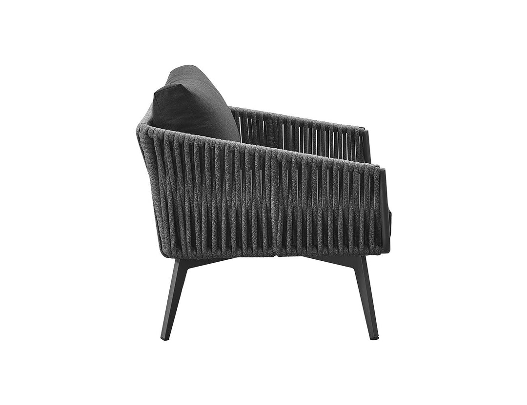 Kereru Aluminium and Rope Outdoor Armchair Colour: Grey
