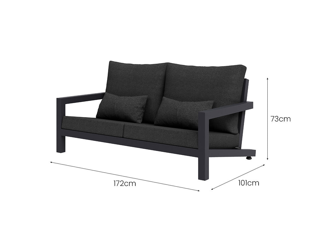 Viana 2.0 Aluminium 2.5 Seater Outdoor Sofa Colour: Charcoal Grey