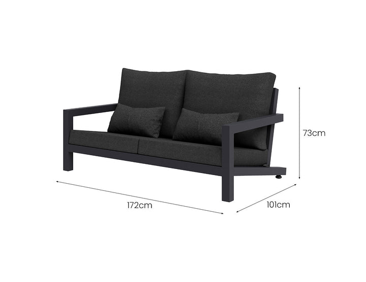 Viana 2.0 Aluminium 2.5 Seater Outdoor Sofa Colour: Charcoal Grey